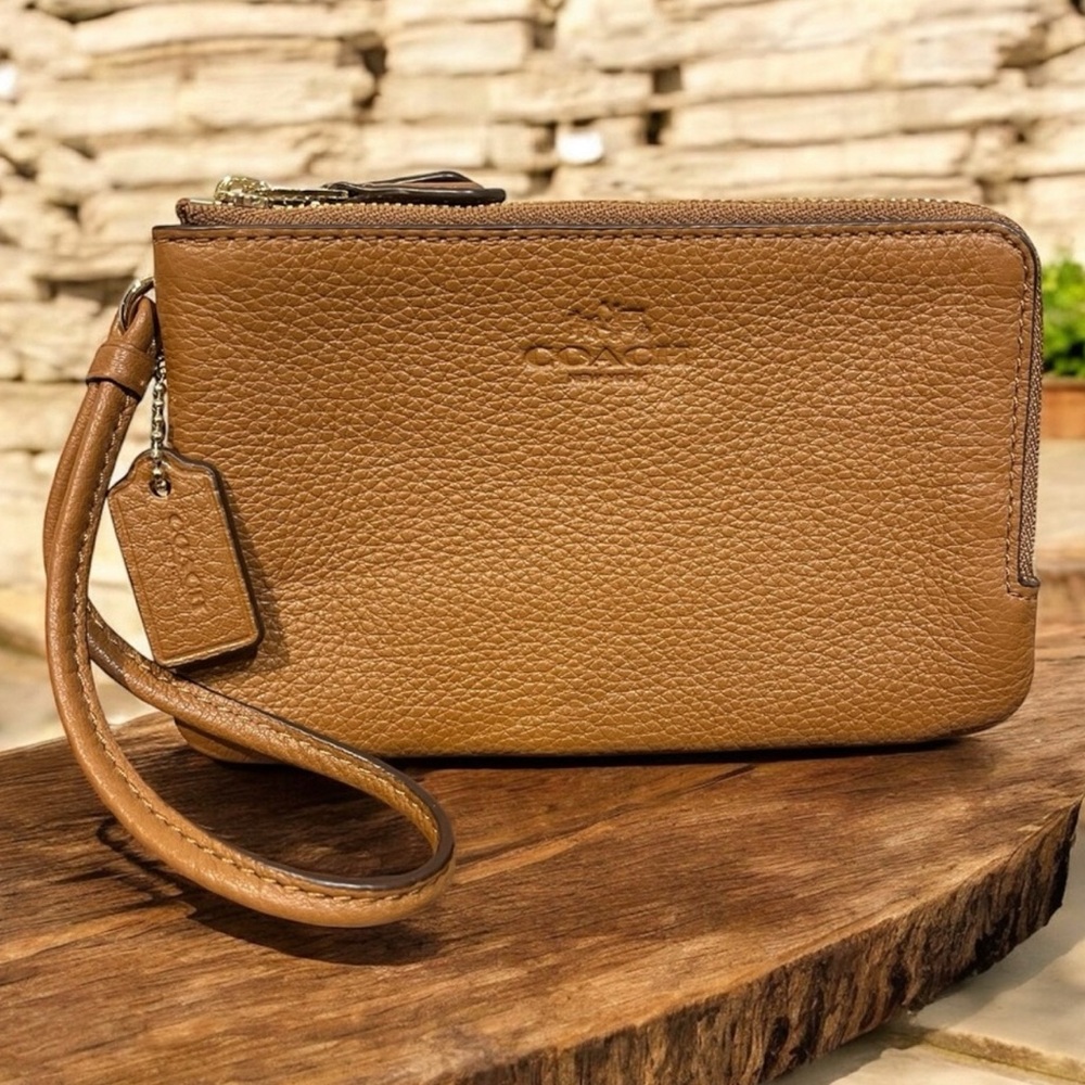 Coach Brown Leather Wristlet